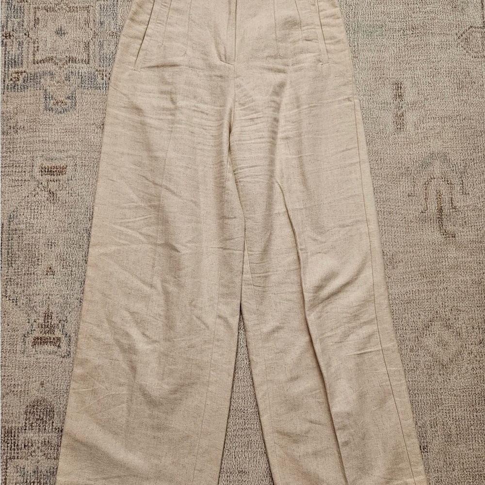 Zara Beige Wide-Leg Trousers